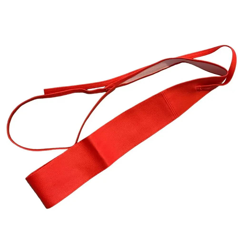 Belt Wrap Around Waist Red Boho Gypsy Cinched Faux Leather Tie Bow Vegan Leather